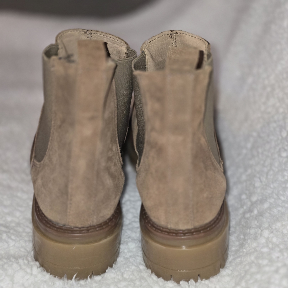 Enzo Tesoti brown suede leather Chelsea Pull-on Ankle boots Sz 7.5 Made In Spain - Picture 4 of 8